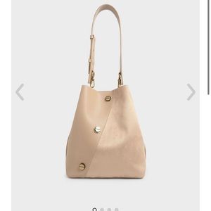 Charles & Keith Studded Textured Hobo Bag
